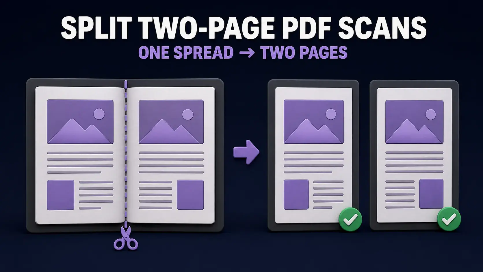 Two-page PDF scan divided at the center gutter into separate left and right portrait pages
