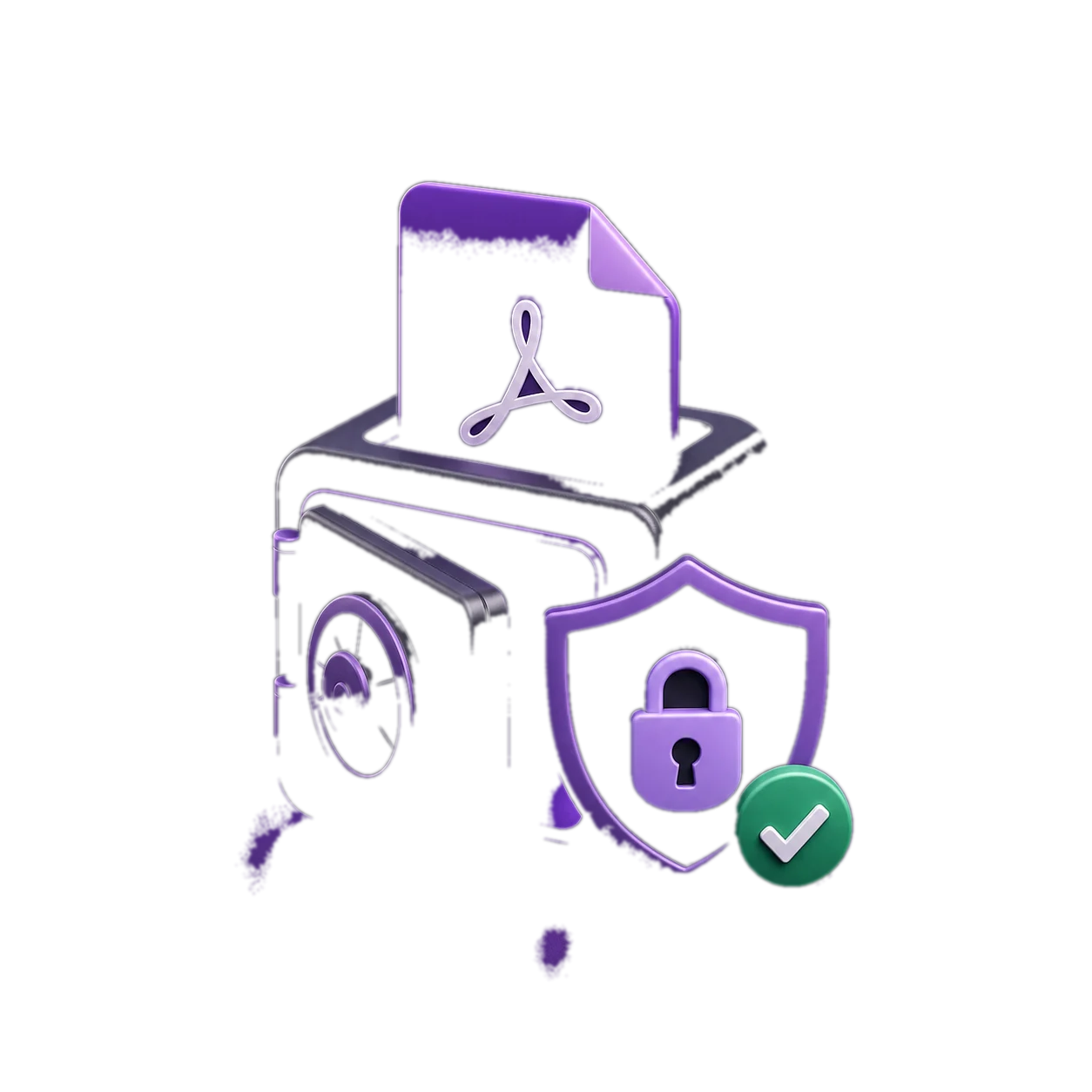 Private PDF processing illustration